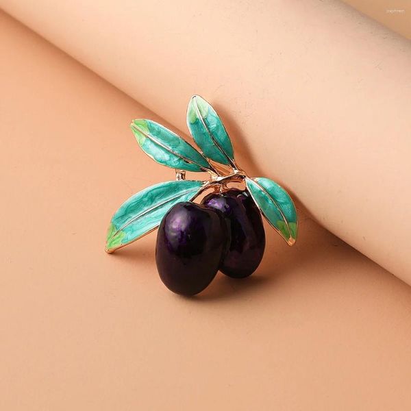 Broches fruits cerise uniques pour femmes, Style ethnique Vintage, plante bleue violette, accessoires de Corsage, cadeaux de fête