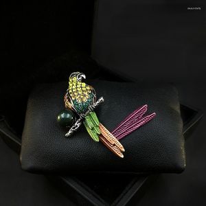 Broches haut de gamme rétro broche femmes élégant perroquet Corsage manteau de luxe Animal broche coréen polyvalent accessoires strass bijoux