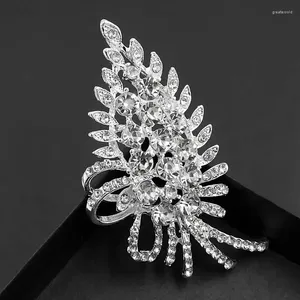 Broches Utei bijoux couleur argent alliage cristaux feuille broche femmes mariage Bouquet broche décoration de haute qualité