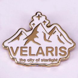 Broches Velaris la ville de Starlight, broche en émail ACOTAR, Badge d'inspiration de cour de nuit, décoration de cadeaux Nerd
