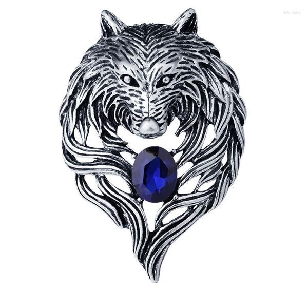 Broches Vintage Animal Loup Strass Collier Broche Pins Badge Mode Costume Vêtements De Mariage Bijoux Accessoires Hommes Cadeau Vente