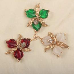 Broches Broche brocoli vintage exagérée Style Antique verre léger luxe rétro lettre florale solide hommes/femmes vêtements accessoires