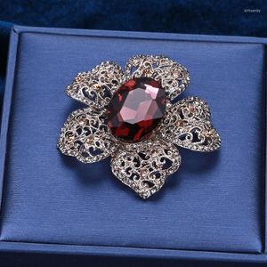 Broches Broche Big Flower Crystal Big Flower pour femme accessoires de pulls