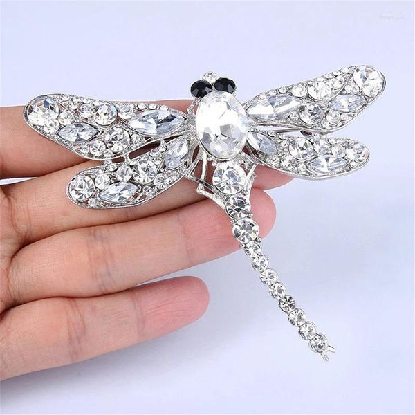 Broches Design Vintage cristal brillant strass libellule pour femmes robe écharpe broche broches bijoux accessoires cadeau insecte