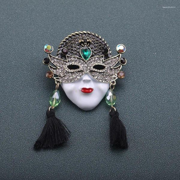 Brooches Masque acteur en émail vintage pour femmes hommes classiques incruste en métal broche broche