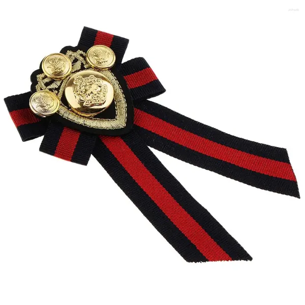 Brooches Vintage Tissu Bowknot Tie Badge British Gentleman Bow Red Stripe