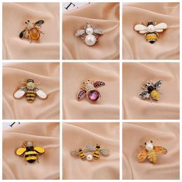 Broches vintage mode bijen insectenbroche kleurrijk email kristal strass dier voor vrouwen mannen verklaring sieraden groothandel