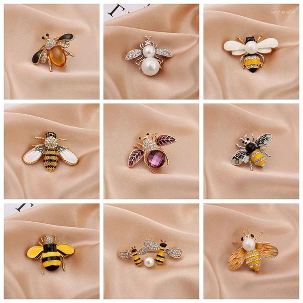 Brooches Vintage Fashion Abeille insecte Broche colorée en émail coloré Crystal Animal pour les femmes Bijoux de déclaration des femmes