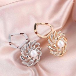 Broches Vintage géométrique perle pour filles strass mode bijoux femmes écharpe boucle anneau Style coréen broche broches châle Clip