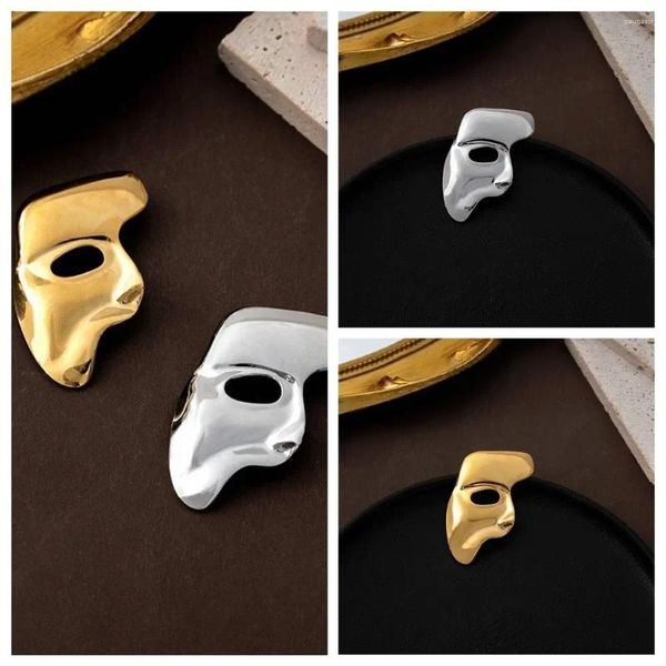 Broches Vintage Half Face Jewelry Abstract Fashion Mask Lapel Pin Personalidad Accesorios de traje creativo Hombres