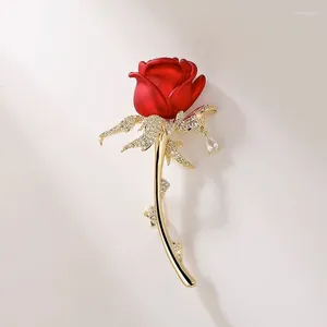 Brooches Vintage Red Rose Brooch Vêtements accessoires