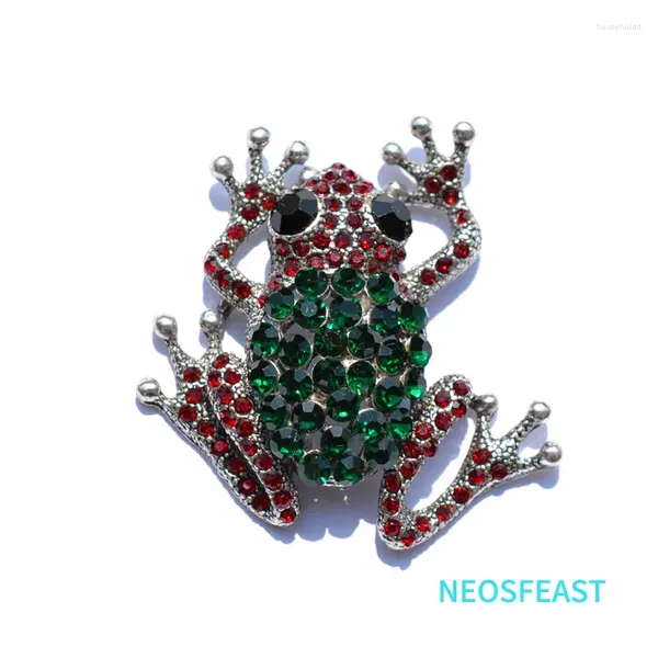 Broches Vintage strass grenouille broche couleur verte femmes cristal broche dames alliage Corsage manteaux fête cadeau classique bijoux manteau vêtements