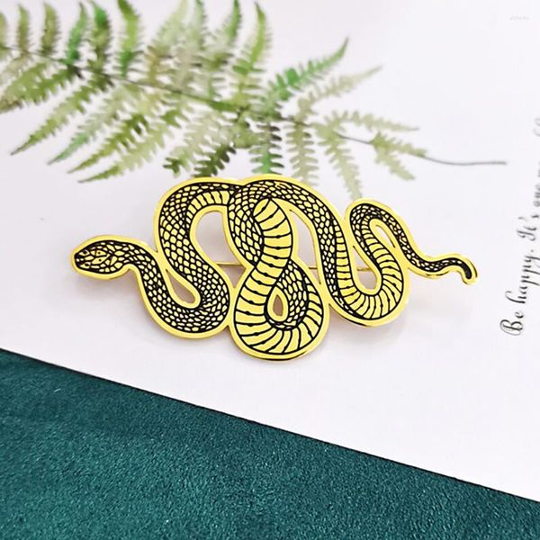 Broches Vintage serpent broche broche couleur or exagéré Animal émail Badge manteau épinglettes femmes hommes fête bijoux de mariage cadeaux