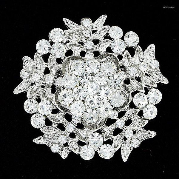 Broches Style Vintage cristaux clairs fleur broche de luxe mariage mariée Bouquet broche broche superbe strass femmes vêtements bijoux