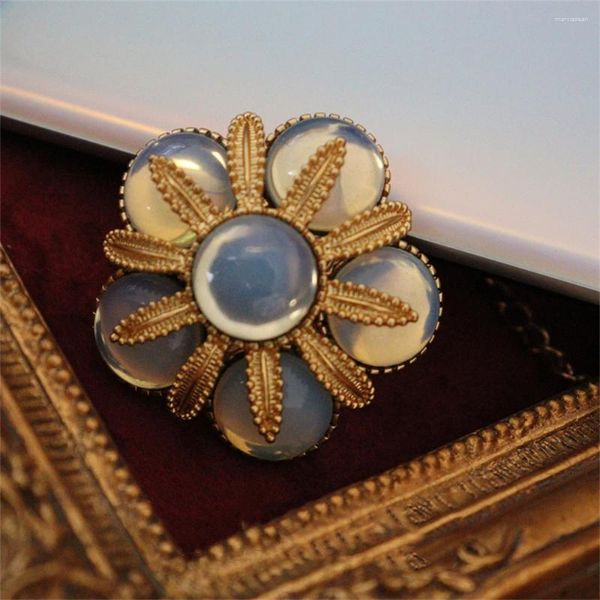 Broches Vintage tempérament verre opale épinglette broche pour femme fille cadeau Corsage bijoux accessoires