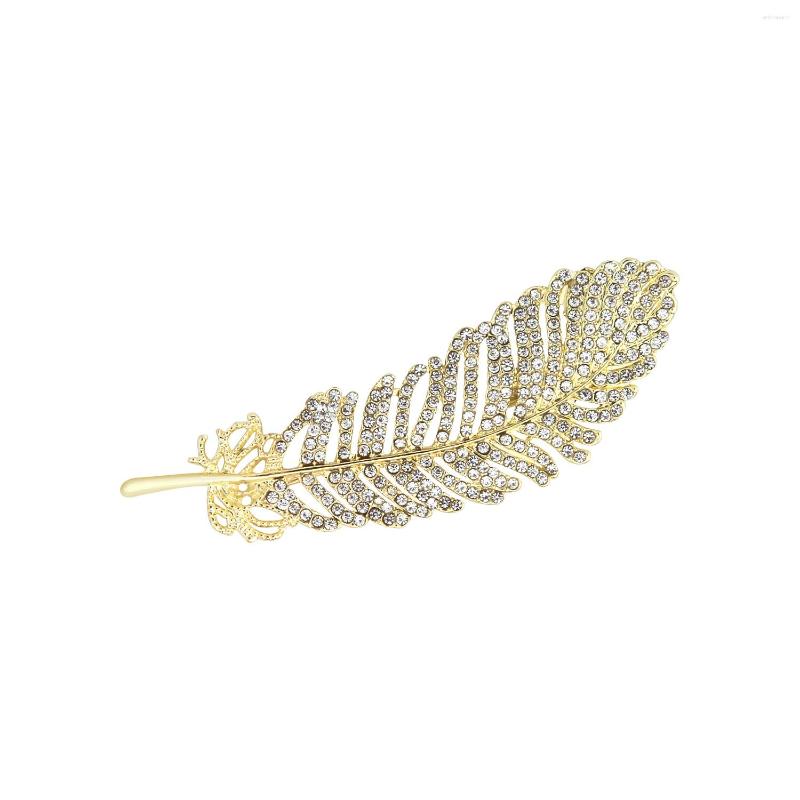 Brooches Wedding Feather Women's Brooch Rose Flower Pin For Women Rhinestone Jewelry Lady Gift Mother's Day