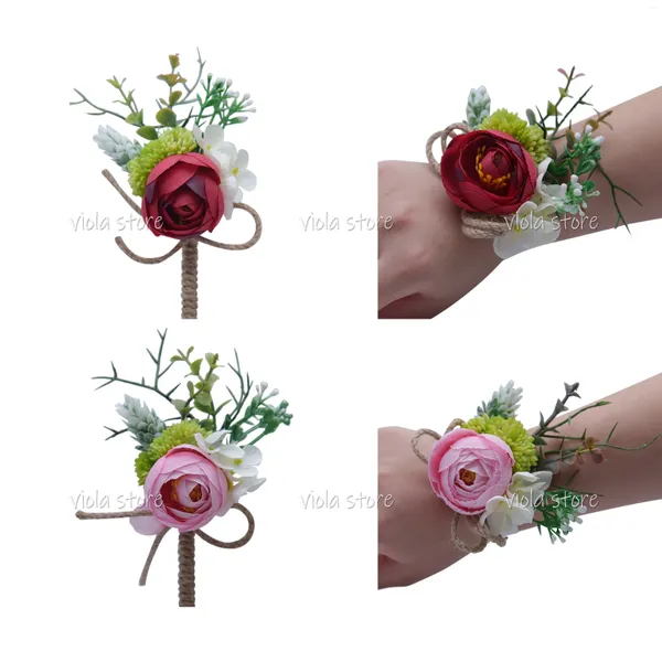 Brooches Tissu de marié de mariage Rose Perle Bride Fleur Flower Men Suit Pin Dîner Red Purple Rose Corsage Gift Accessoire