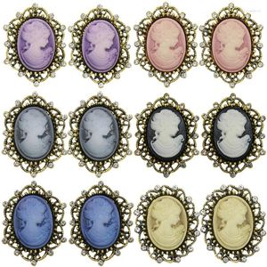 Broches WEIMANJINGDIAN marque 10 pièces sortie d'usine Style Vintage broche camée de la reine broches dans des couleurs assorties