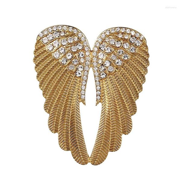 Broches WEIMANJINGDIAN marque arrivée or ou argent plaqué strass grandes broches de broche d'aile d'archange