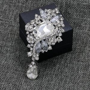 Broches Marca WEIMANJINGDIAN Alta calidad Chapado en plata Cristal transparente Diamante de imitación Decoración de la boda Joyería