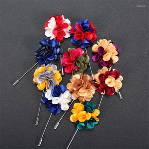 Broches Broche Al Por Mayor 5 Unids/lote Tela Hecha A Mano Flor Hombres Ramillete Flores Solapa Pin En