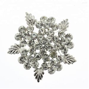 Broches En Gros De Luxe De Mariée En Cristal Clair De Mode Strass Fleur Pin Partie Décoration Broche Pour Le Mariage