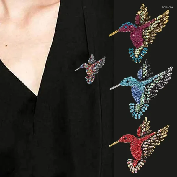 Brooches Femmes Colorful Hingestone Hummingbird Vintage Monthpin Party Mabillage Scarf Bijoux accessoires Pins Cadeaux