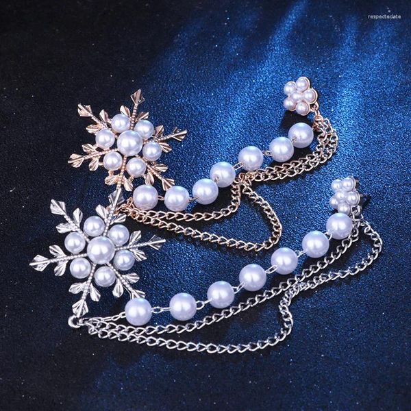 Broches chaîne de la chaîne pour femmes allaiplower broche homme de perle incrusée fleur de neige gland broch pendent accessoires cadeaux