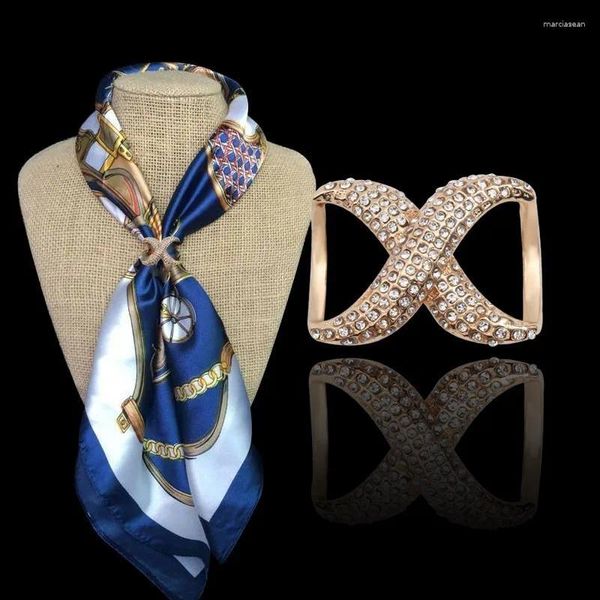 Broches femmes châle anneau Clip foulards attache cristal soie écharpe boucle broche mariage mode bijoux femme classique cadeau