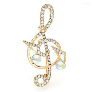 Broches Wulibaby Rhinestone Music Note Women 2 Colors Elegant Broche Pins Sieraden Gift Party Accessoire
