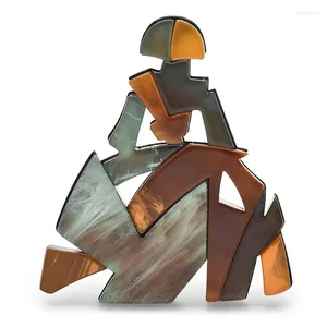 Broches wulibaby acrylique porte robe dame pour femmes unisexe 2 couleurs art-design fêtard de fête de broche décontractée