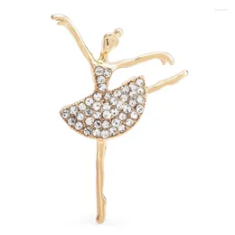 Broches Wulibaby classique Ballet fille pour femmes unisexe 2 couleurs strass danse dame fête bureau broche broches cadeaux