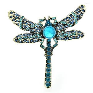 Broches Wulibaby Pretty Dragonfly Voor Vrouwen Unisex 2-kleuren Strass Insecten Party Office Broche Pins Geschenken