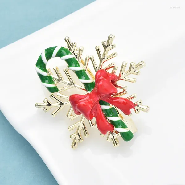 Broches Wulibaby flocon de neige barre de bonbons pour les femmes de haute qualité belle année broche de noël broches cadeaux