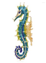 Broches WuliampBaby Enamel Seahorse For Women Men Design Hippocampus Animal Party Office Brooch Pin Gifts9667729