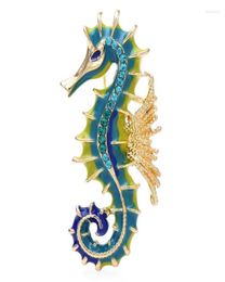 Broches WuliampBaby Enamel Seahorse For Women Men Design Hippocampus Animal Party Office Brooch Pin Cadeaux 2321075