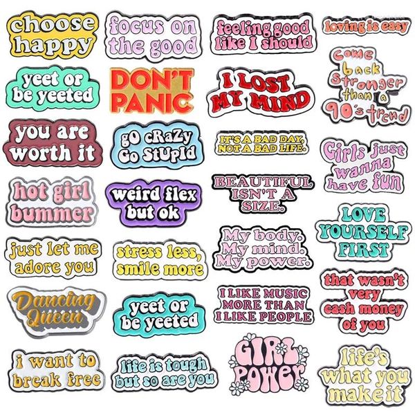 Broches xedz slogan coloré CHOISISSEZ HEUREUX ENAMEL BROOCH METAL LAPEL PINS COMTÉMENSE Vous en valez la peine