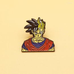 Brooches XM-Funny Anime japonais Kakarot Brooch Alliage émail métallique Badge Pin Collar accessoires