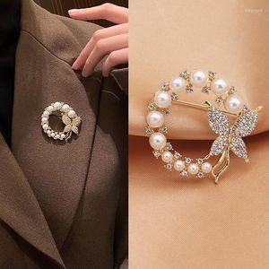 Broches Y2k mode japonais luxe broche pour femmes perle papillon sens qualité tempérament exquis Corsage broche bijoux cadeau