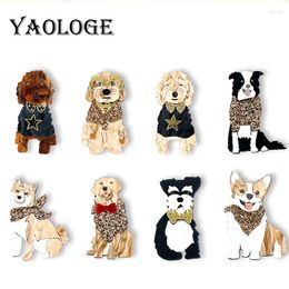 Broches Yaologe 2024 Varias razas de perros Lindo diseño original Sense Animal Series Acrílico Joyería Montaje Montago Hecho Piest