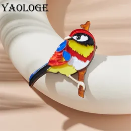 Broches YAOLOGE acrylique dessin animé oiseau pour femmes enfants mode créatif Animal Badge broche broches bijoux cadeau vêtements accessoires
