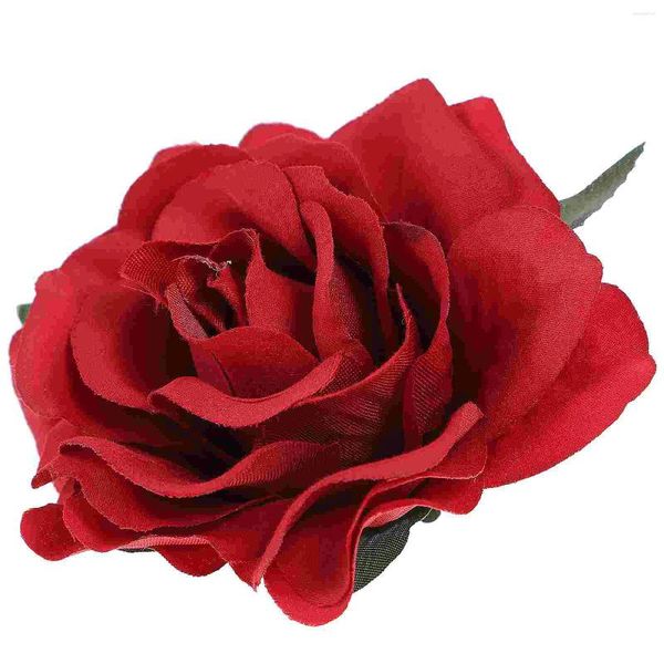 Broches Yarnow, Clips De Rosa Roja Clara, Horquilla De Flor Artificial, Broche 3D, Horquilla Floral De Tela Grande