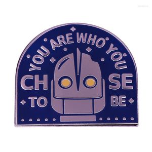 Broches vous êtes qui choisissent d'être - The Iron Giant Movie Cult Classic Head Quote Pin de science-fiction Fans de films de films