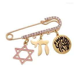 Broches zkd shema yisrael charme épingle juive broche broche bijoux hébreu judaica Gift star de david