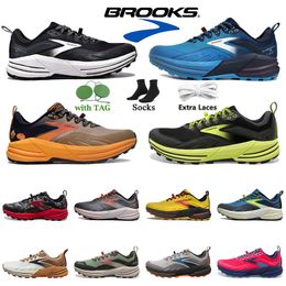 Brook Cascadia 16 Brooks Chaussures de course Launch 9 Baskets pour hommes Hyperion Tempo triple noir blanc gris jaune orange maille mode extérieur hommes femmes baskets de sport