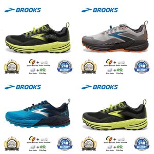 Brook Run Shoes Cascadia 16 Mens Brooks Chaussures de course Hyperion Tempo triple noir blanc en maille orange entraîneurs de mode extérieurs Sports Sports Jogging Walking 975