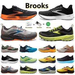 Brooks Brook Cascadia 16 Mens hardloopschoenen Hyperion Tempo Triple Black Wit Gray Geel Oranje Mesh Fashion Trainers buitenshuis Men Sport Jogging Sneakers 40-45