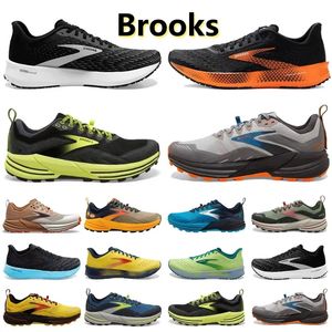 Brooks Brook Cascadia 16 Chaussures de course pour hommes Hyperion Tempo Triple Noir Blanc Gris Jaune Orange Mesh Baskets de mode en plein air Hommes Sports