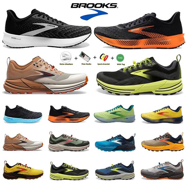 Brooks Brook Cascadia 16 Chaussures de course pour hommes Hyperion Tempo triple noir blanc gris jaune orange baskets de mode en plein air hommes sports baskets de jogging