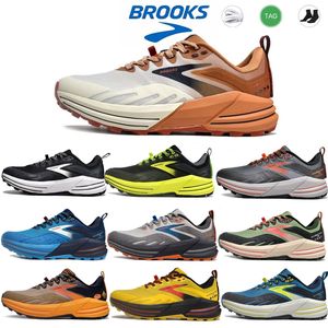 Brooks Cascadia 16 Mens Femmes Chaussures de course à l'extérieur baskets Hyperion Triple Triple noir blanc gris jaune jaune baskets Trainers Taille 36-45